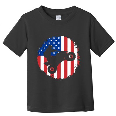American Flag Quad Bike ATV Four Wheelers Quad Bikers Toddler T-Shirt