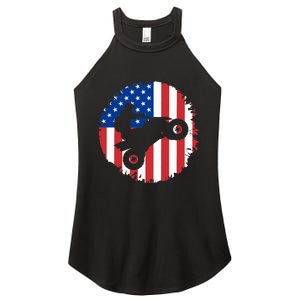 American Flag Quad Bike ATV Four Wheelers Quad Bikers Women's Perfect Tri Rocker Tank