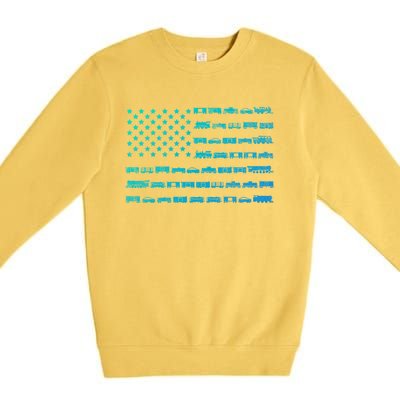 American Flag Railroad Train Conductor Gift Premium Crewneck Sweatshirt