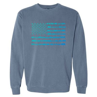 American Flag Railroad Train Conductor Gift Garment-Dyed Sweatshirt