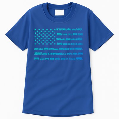 American Flag Railroad Train Conductor Gift Tall T-Shirt