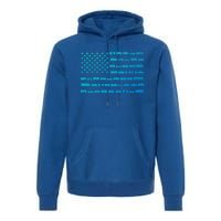 American Flag Railroad Train Conductor Gift Premium Hoodie