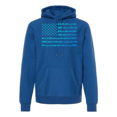 American Flag Railroad Train Conductor Gift Premium Hoodie