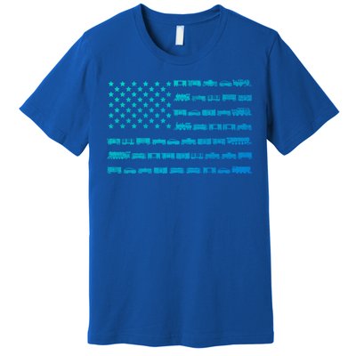 American Flag Railroad Train Conductor Gift Premium T-Shirt