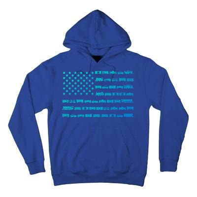 American Flag Railroad Train Conductor Gift Tall Hoodie