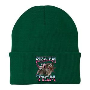 Autism Funny Rizz Em With The Tism Meme Autistic Racoon Knit Cap Winter Beanie