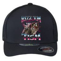 Autism Funny Rizz Em With The Tism Meme Autistic Racoon Flexfit Unipanel Trucker Cap