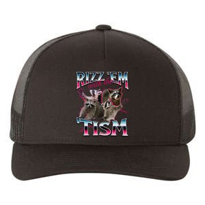 Autism Funny Rizz Em With The Tism Meme Autistic Racoon Yupoong Adult 5-Panel Trucker Hat