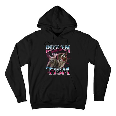 Autism Funny Rizz Em With The Tism Meme Autistic Racoon Hoodie