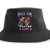 Autism Funny Rizz Em With The Tism Meme Autistic Racoon Sustainable Bucket Hat