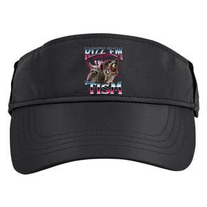 Autism Funny Rizz Em With The Tism Meme Autistic Racoon Adult Drive Performance Visor