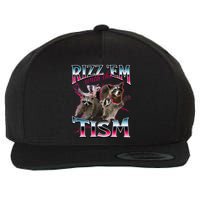 Autism Funny Rizz Em With The Tism Meme Autistic Racoon Wool Snapback Cap