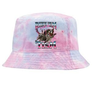 Autism Funny Rizz Em With The Tism Meme Autistic Racoon Tie-Dyed Bucket Hat