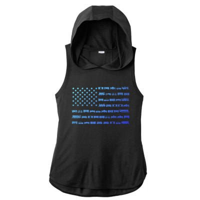 American Flag Railroad Train Conductor Gift Ladies PosiCharge Tri-Blend Wicking Draft Hoodie Tank