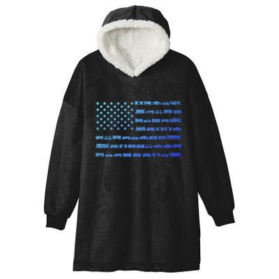American Flag Railroad Train Conductor Gift Hooded Wearable Blanket