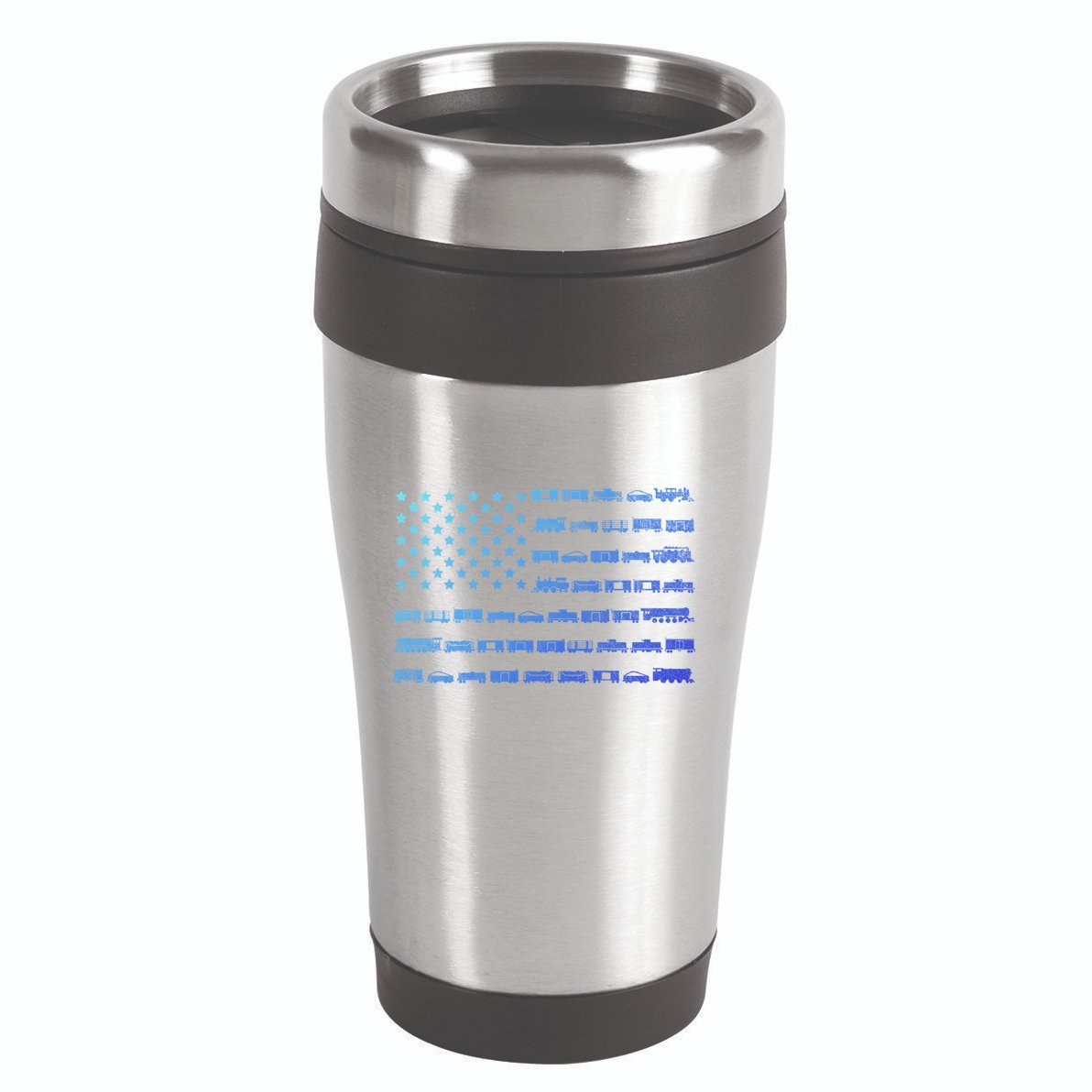 American Flag Railroad Train Conductor Gift 16oz Travel Tumbler