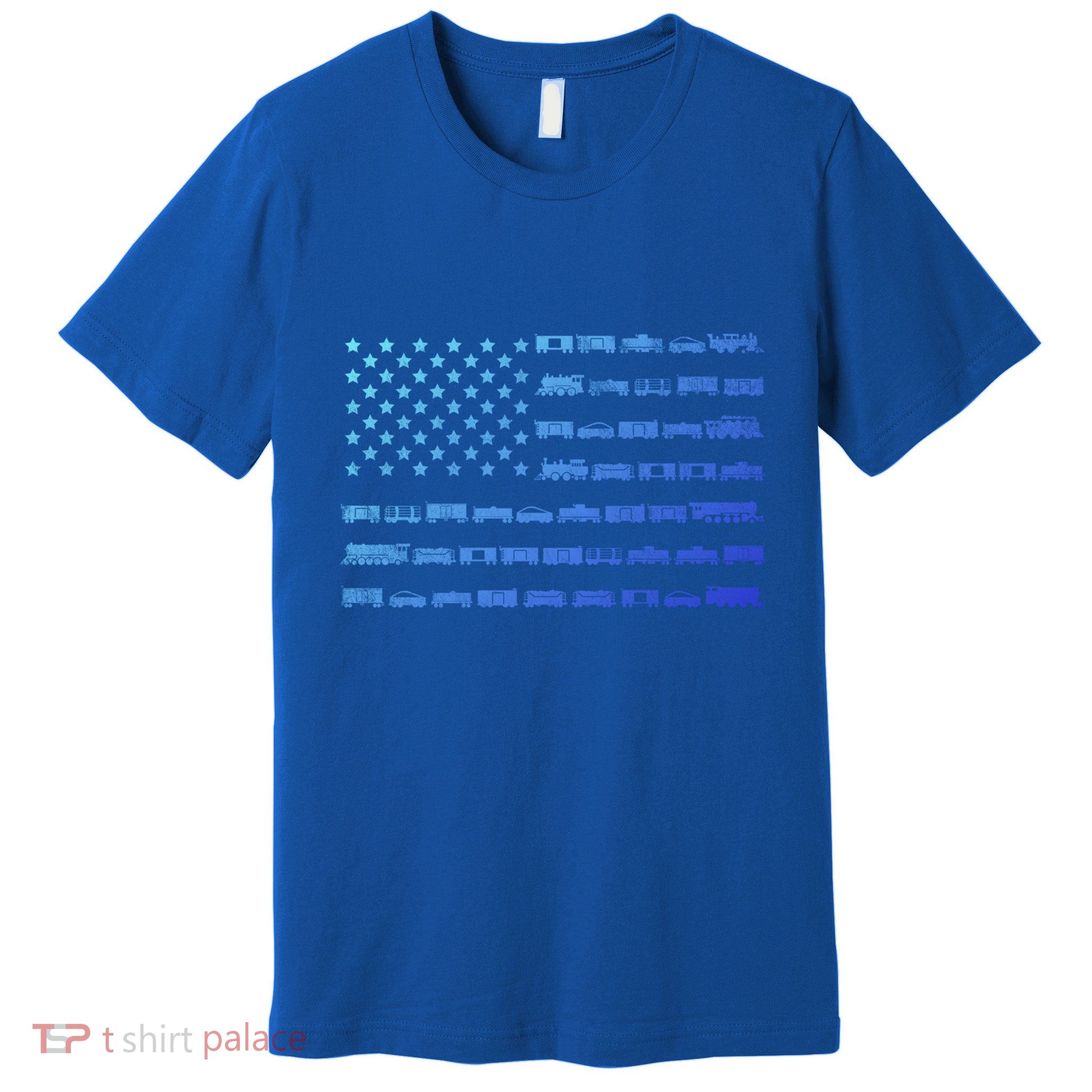 American Flag Railroad Train Conductor Gift Premium T-Shirt