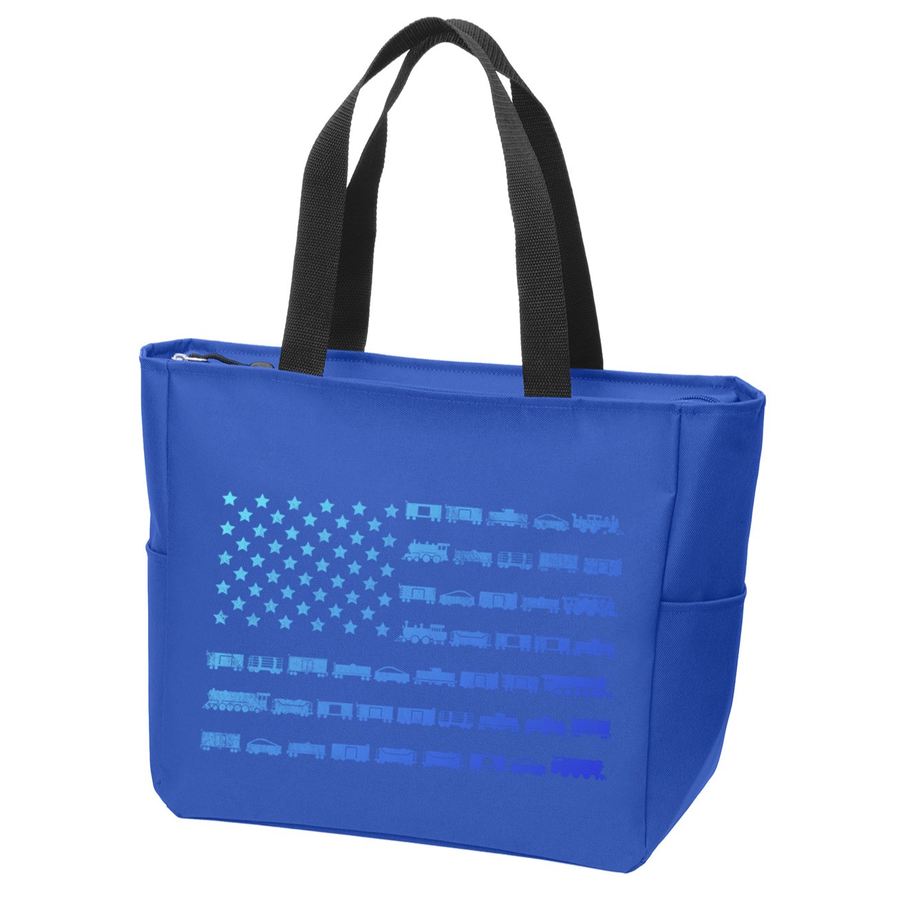 American Flag Railroad Train Conductor Gift Zip Tote Bag