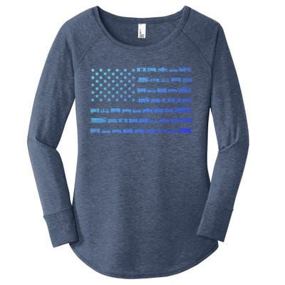 American Flag Railroad Train Conductor Gift Women's Perfect Tri Tunic Long Sleeve Shirt