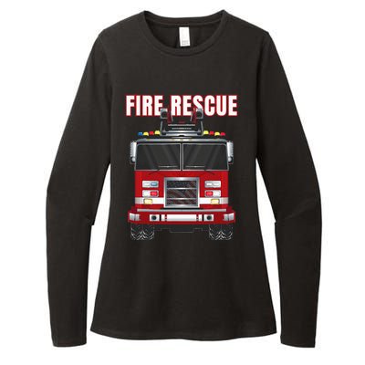 American Fire Rescue Firefighter Department Truck Fireman Womens CVC Long Sleeve Shirt