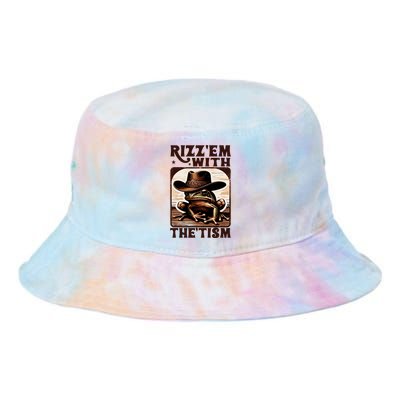 Autism Funny Rizz Em With The Tism Meme Autistic Frog Cowboy Tie Dye Newport Bucket Hat