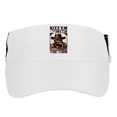 Autism Funny Rizz Em With The Tism Meme Autistic Frog Cowboy Adult Drive Performance Visor