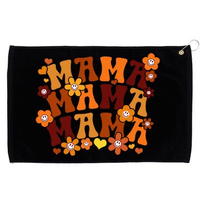 Autumn Floral Retro Hippie Mama Gift for Mother's Day Grommeted Golf Towel