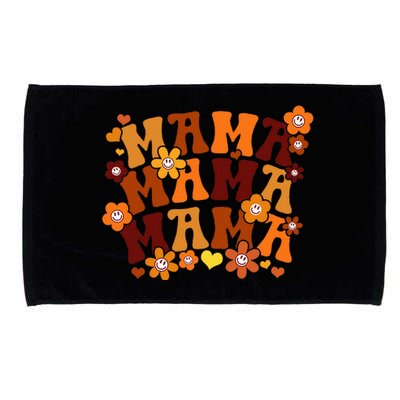 Autumn Floral Retro Hippie Mama Gift for Mother's Day Microfiber Hand Towel