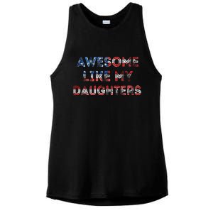 American Flag Retro Awesome Like My Daughters Fathers Gift For Dad Ladies PosiCharge Tri-Blend Wicking Tank