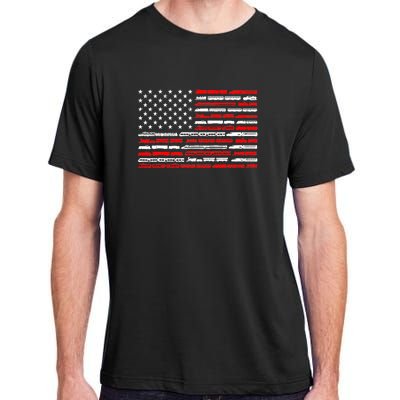 American Flag Railroad Trains Retro Vintage Trains Lover Adult ChromaSoft Performance T-Shirt