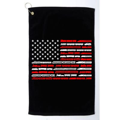 American Flag Railroad Trains Retro Vintage Trains Lover Golf Towel