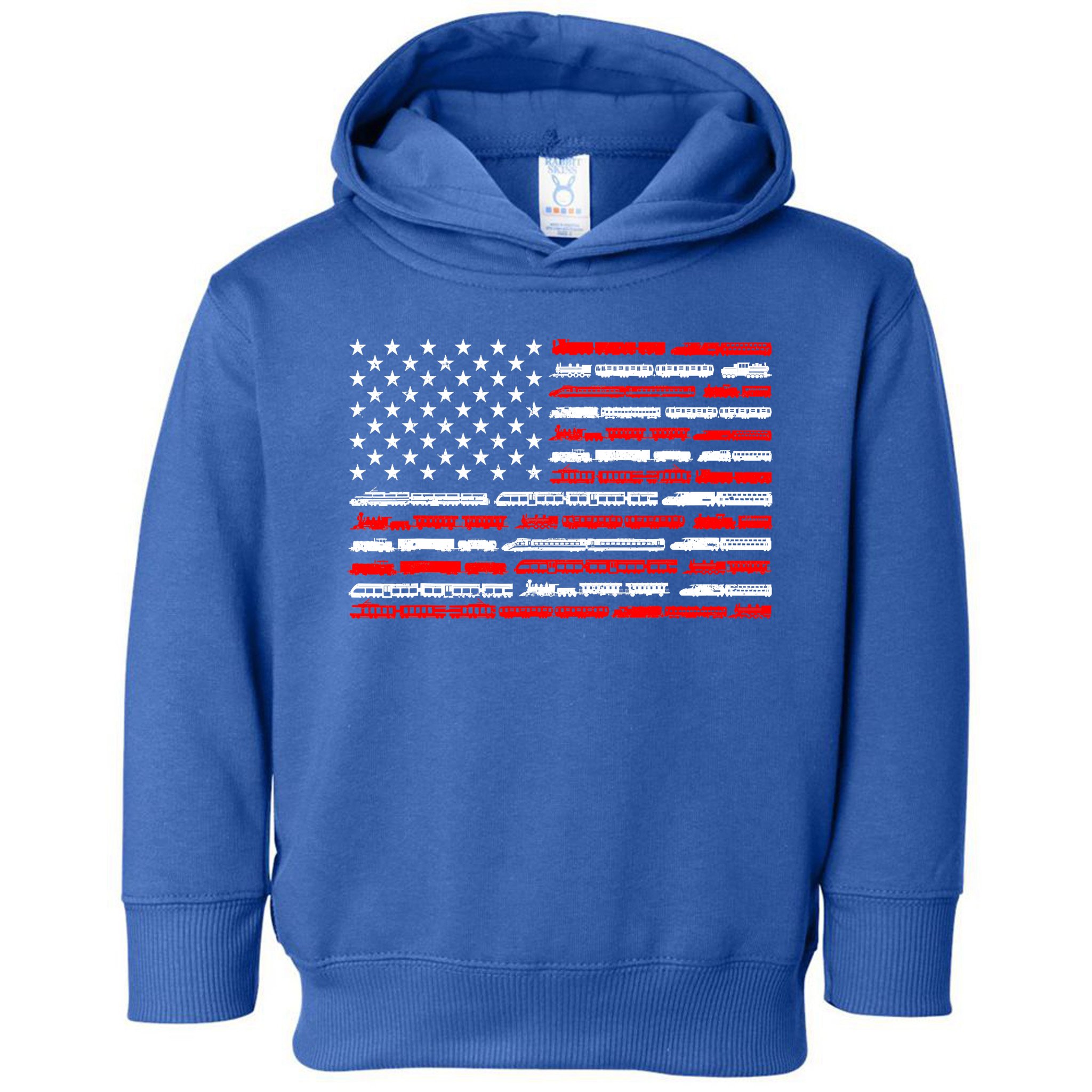 American Flag Railroad Trains Retro Vintage Trains Lover Toddler Hoodie