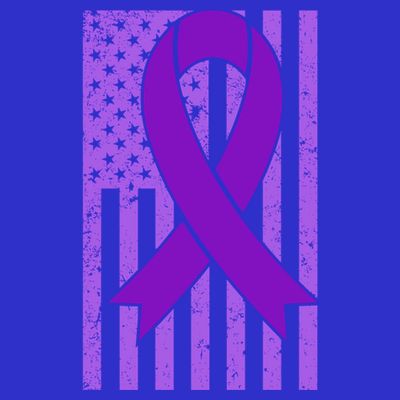 American Flag Ribbon Purple Sarcoidosis Awareness Cool Gift T-Shirt