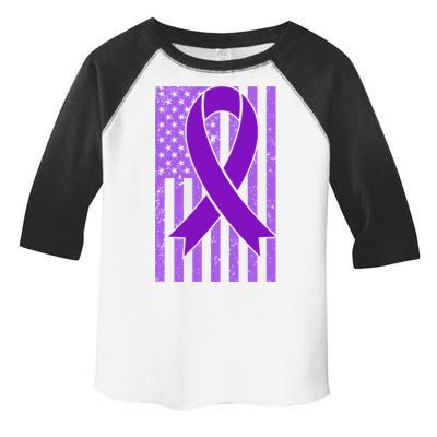 American Flag Ribbon Purple Sarcoidosis Awareness Cool Gift Toddler Fine Jersey T-Shirt