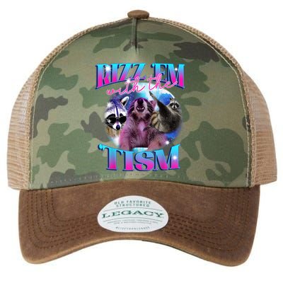 Autism Funny Rizz Em With The Tism Meme Autistic Opossum Legacy Tie Dye Trucker Hat