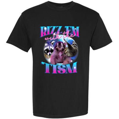 Autism Funny Rizz Em With The Tism Meme Autistic Opossum Garment-Dyed Heavyweight T-Shirt