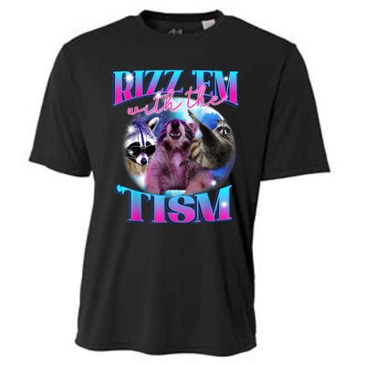 Autism Funny Rizz Em With The Tism Meme Autistic Opossum Cooling Performance Crew T-Shirt