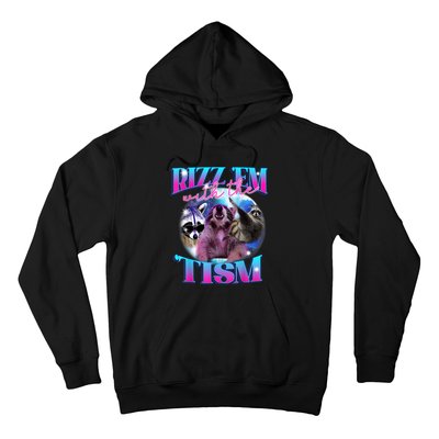 Autism Funny Rizz Em With The Tism Meme Autistic Opossum Hoodie