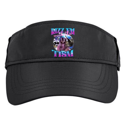 Autism Funny Rizz Em With The Tism Meme Autistic Opossum Adult Drive Performance Visor