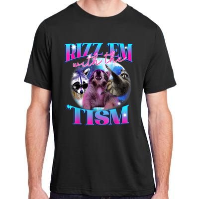 Autism Funny Rizz Em With The Tism Meme Autistic Opossum Adult ChromaSoft Performance T-Shirt