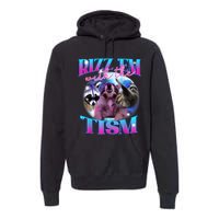 Autism Funny Rizz Em With The Tism Meme Autistic Opossum Premium Hoodie