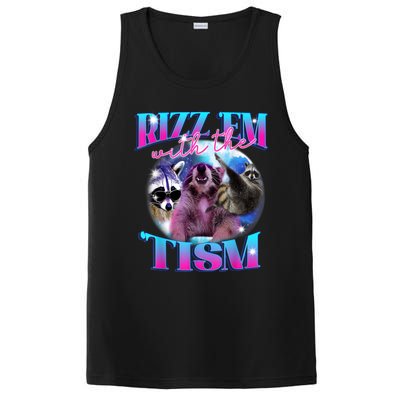 Autism Funny Rizz Em With The Tism Meme Autistic Opossum PosiCharge Competitor Tank