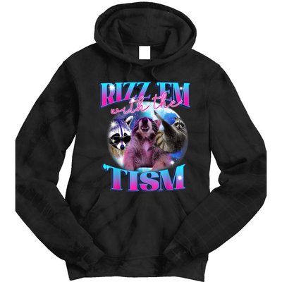 Autism Funny Rizz Em With The Tism Meme Autistic Opossum Tie Dye Hoodie