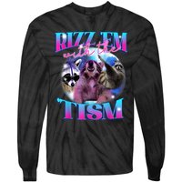 Autism Funny Rizz Em With The Tism Meme Autistic Opossum Tie-Dye Long Sleeve Shirt