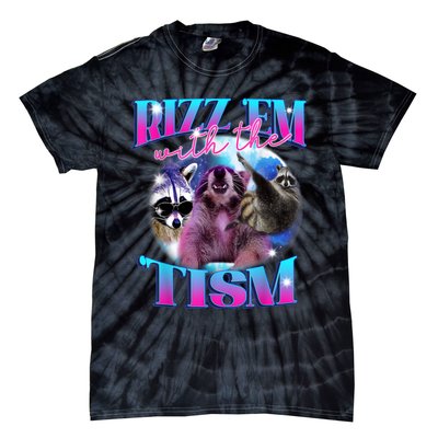 Autism Funny Rizz Em With The Tism Meme Autistic Opossum Tie-Dye T-Shirt