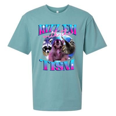 Autism Funny Rizz Em With The Tism Meme Autistic Opossum Sueded Cloud Jersey T-Shirt