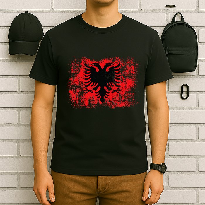 Albanian Flag Retro Proud Albanian Patriot Albania T-Shirt