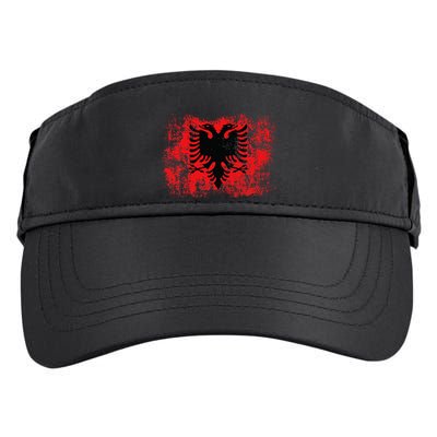 Albanian Flag Retro Proud Albanian Patriot Albania Adult Drive Performance Visor