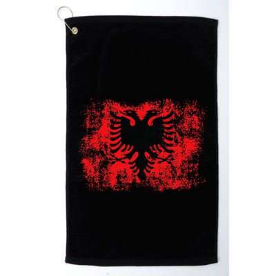Albanian Flag Retro Proud Albanian Patriot Albania Golf Towel