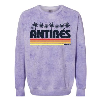 Antibes France Retro Tourism Gift Colorblast Crewneck Sweatshirt